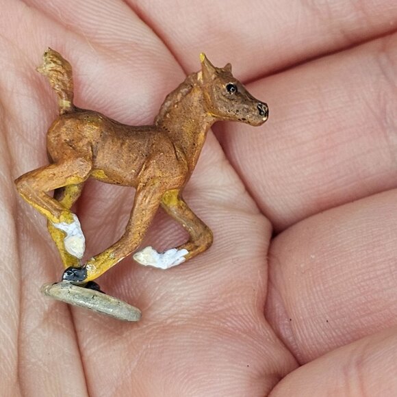 Custom Micro Mini Pewter Foal Sculpture By Maggie Bennett Signed By Artist - Picture 2 of 11